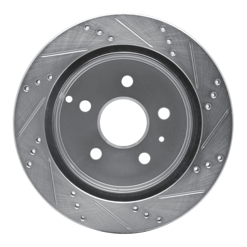 Chevrolet Equinox Brake Rotor (1) - Rear Left - R1 Concepts - Drilled & Slotted - Silver - `10-`17